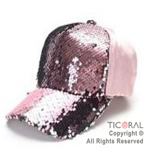 SOMBRERO VISERA LENTEJUELAS PREMIUM ROSA CAP x 1